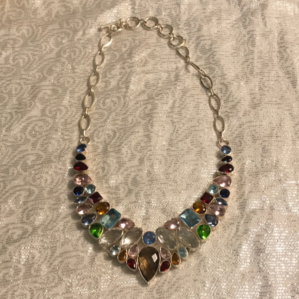 Stunning Multi Gemstone Statement Necklace! - image 1